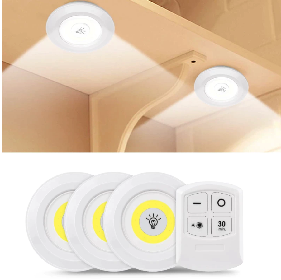 Set Luz Led - Control Remoto Inalámbrico (3 luces led + control remoto)