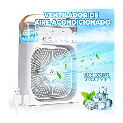 Mini aire con humidificador 4 en 1